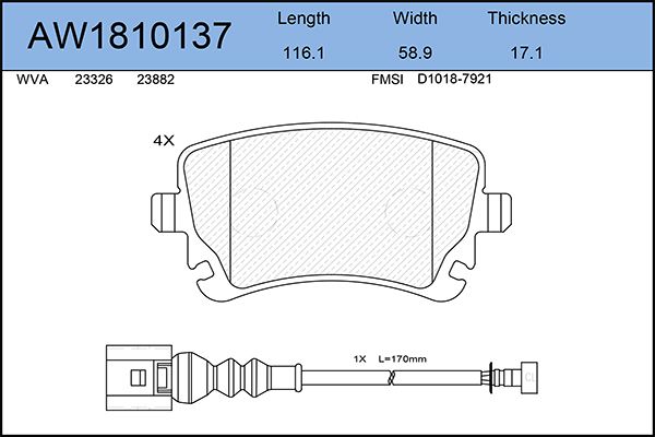 Тормозные колодки AywiParts дисковые AW1810137