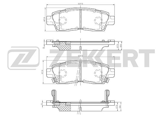 Тормозные колодки ZEKKERT дисковые BS-1867