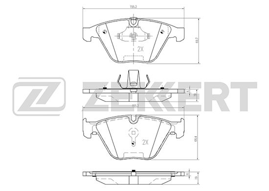 фото Комплект тормозных колодок, дисковый тормоз zekkert bs-2142