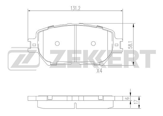 фото Комплект тормозных колодок, дисковый тормоз zekkert bs-2706