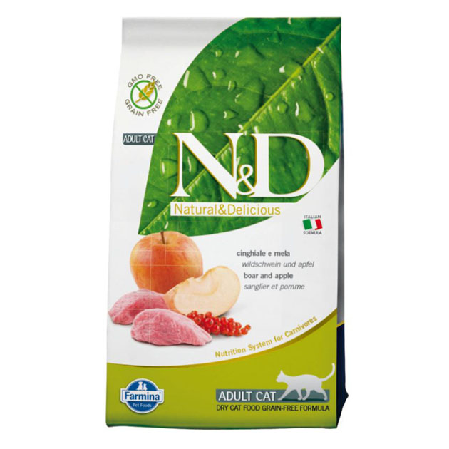 

Сухой корм для кошек Farmina N&D, кабан с яблоком, 12кг, N&D