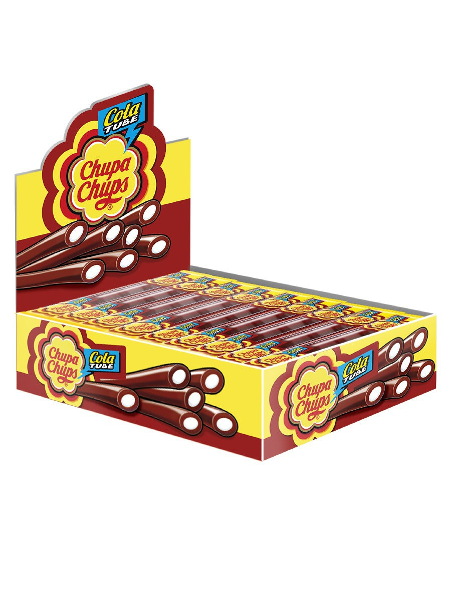 

Мармелад Chupa Chups мини трубучки кола 10 г блок 50 штук