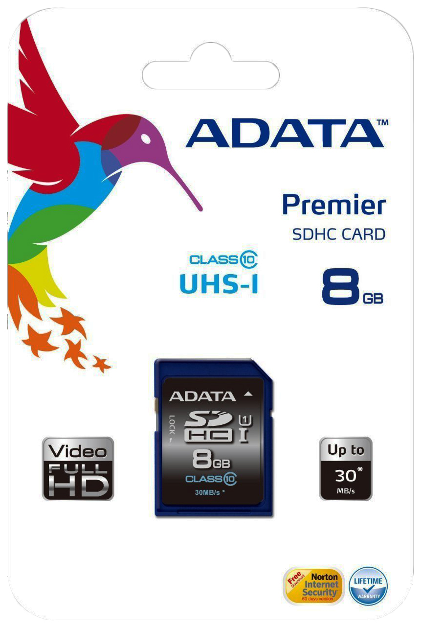 

Карта памяти ADATA SDHC ASDH16GUICL10-R 8GB, ASDH16GUICL10-R