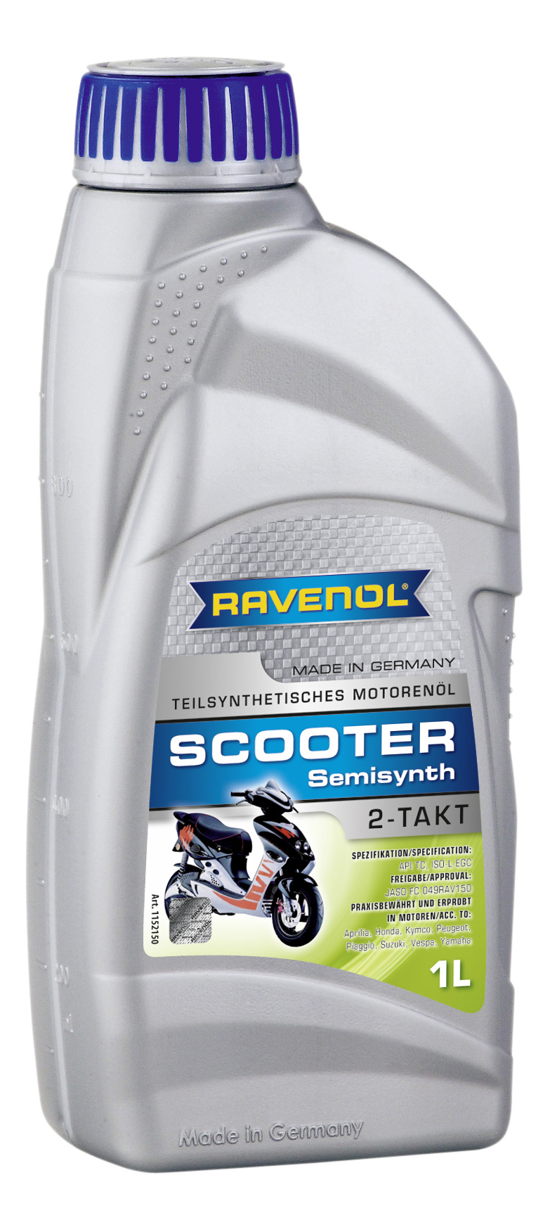 Моторное масло Ravenol Scooter 2-Takt Teilsynt 5W-30 1л