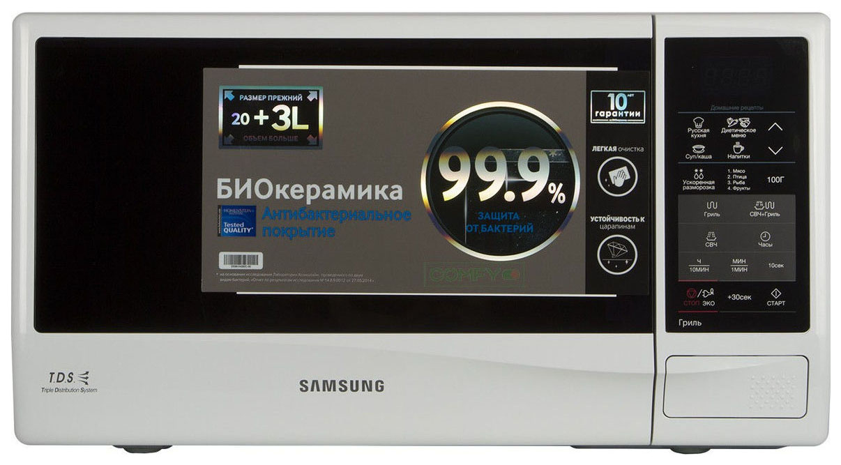 Микроволновая печь с грилем Samsung GE83KRW-2/BW белый микроволновая печь с грилем samsung mg23t5018ap pink