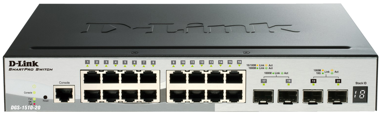 

Коммутатор D-Link SmartPro DGS-1510-20/A1A Grey/Black, DGS-1510