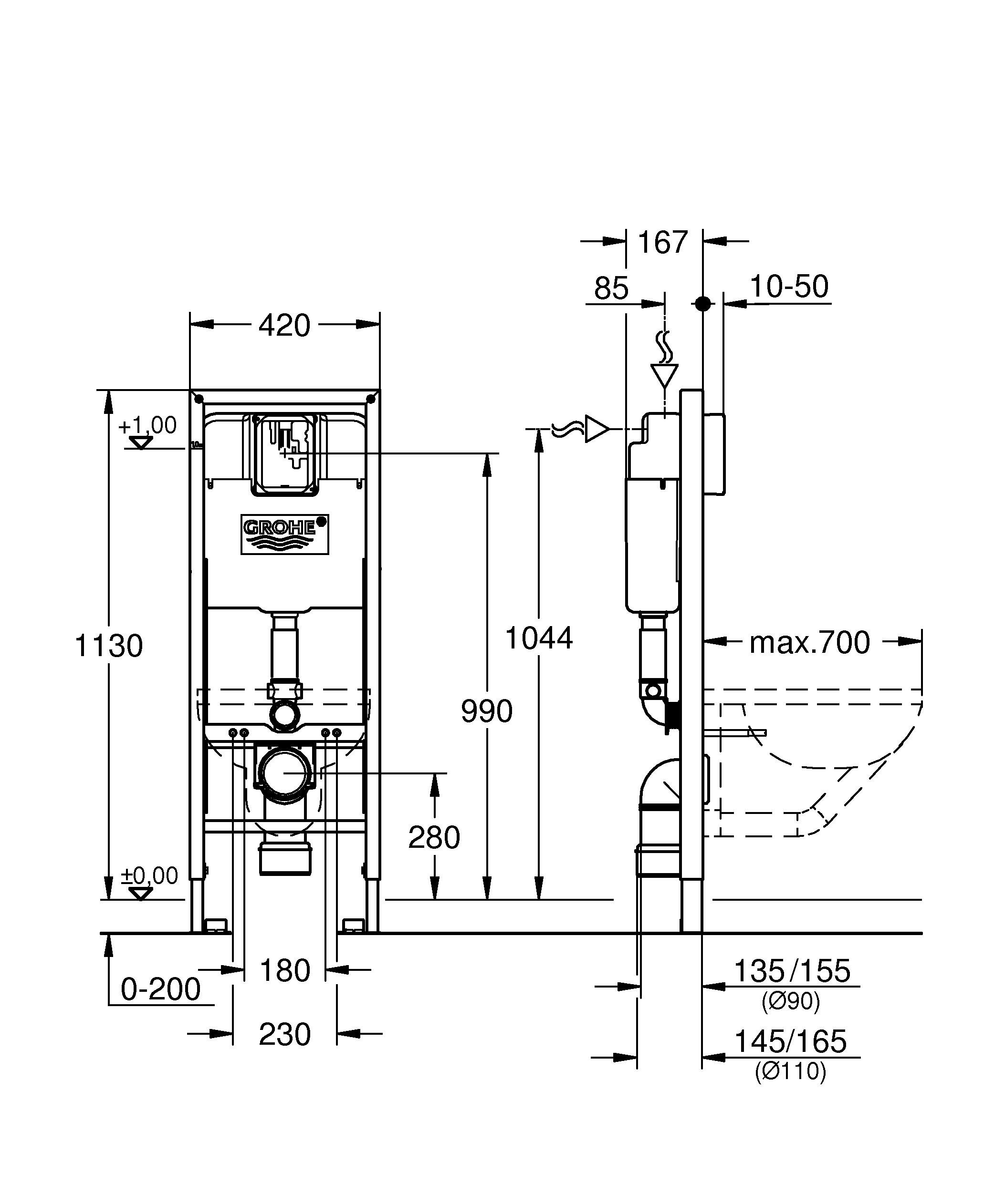 

Инсталляции для унитаза Grohe Rapid SL 38675001, 38675001