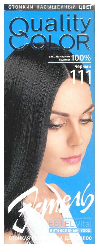 Краска для волос ESTEL Vital Quality Color 111 Черный green pharma шампунь с экстрактом хинина при выраженном выпадении волос фармафортицеа 500