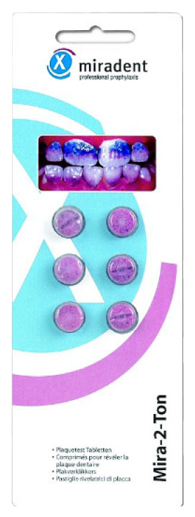 Таблетки для индикации зубного налета Miradent Mira-2-Ton 6 шт таблетки miradent mira 2 ton для индикации зубного налета 250 шт