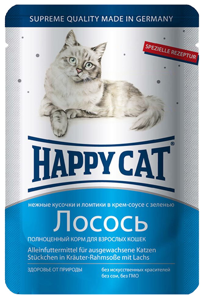 фото Влажный корм для кошек happy cat, лосось, 100г