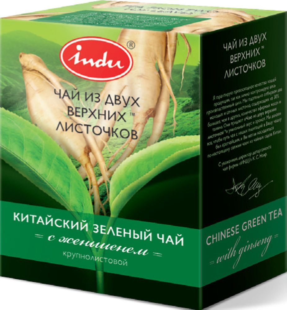 

Чай зеленый Indu с женьшенем крупнолистовой 90 г