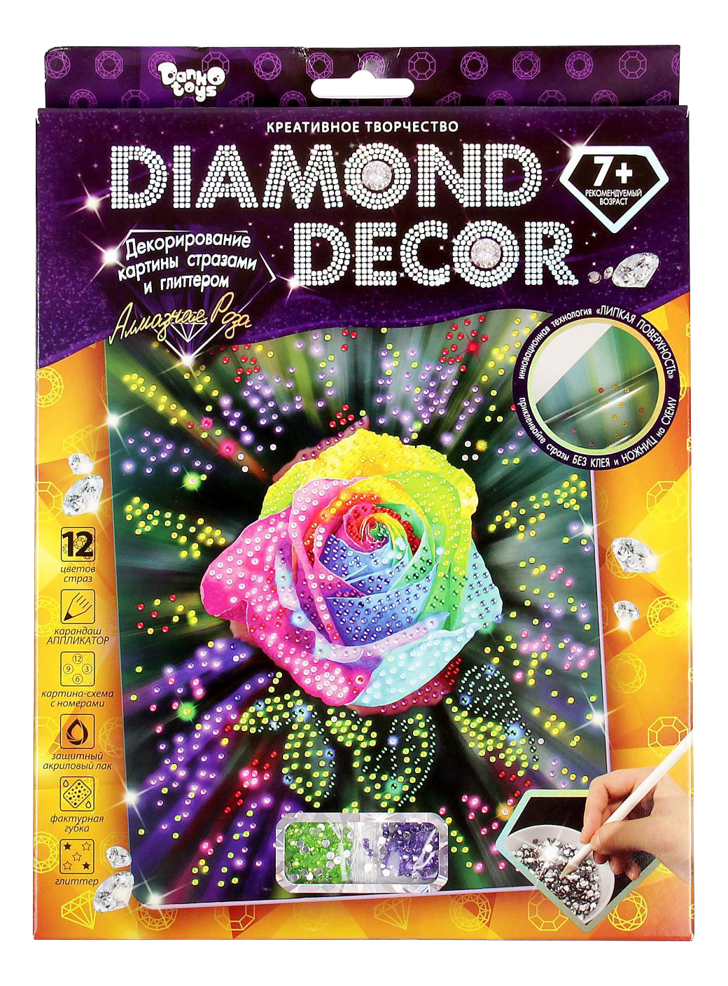 фото Алмазная живопись danko toys diamond decor роза dd-01-05