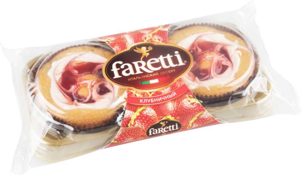 Пирожное Faretti клубничное 130 г 90₽