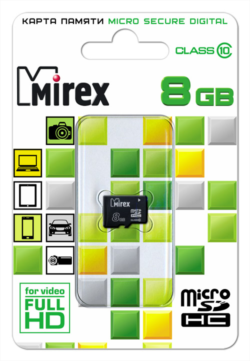 фото Карта памяти mirex micro sdhc 8gb