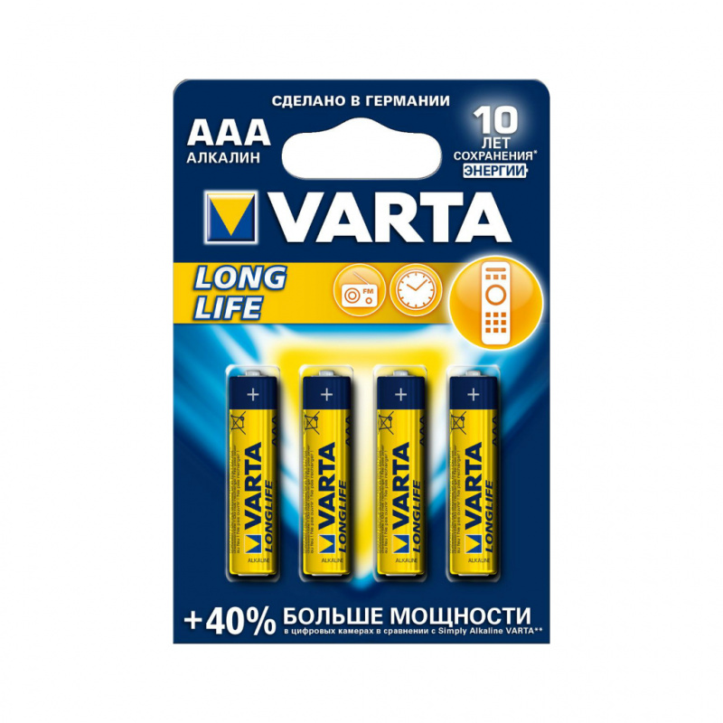 

Батарейка VARTA LONGLIFE LR03/AAA 4 шт