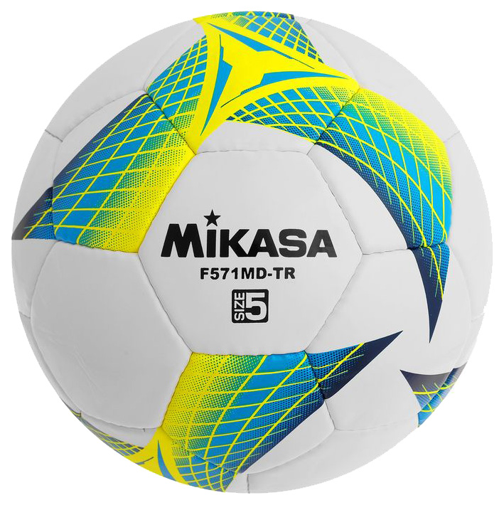 фото Футбольный мяч mikasa f571md-tr-b №5 white/yellow/blue