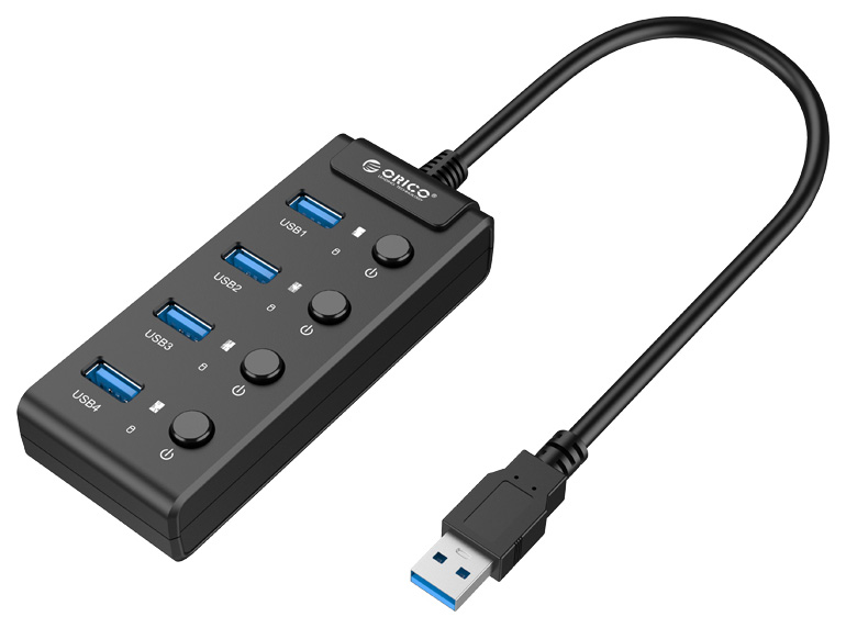 

Концентратор USB Orico W9PH4 (черный) USB 3.0 x 4