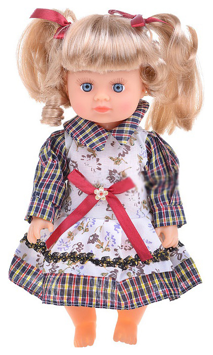 фото Музыкальная кукла в клетчатом платье "алина" (звук), 22 см play smart playsmart