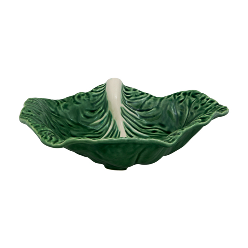 фото Блюдо bordallo pinheiro cabbage leaf crooked natural 35x25x11 см