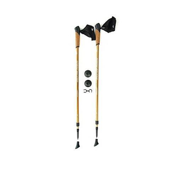 фото Палки для скандинавской ходьбы kaiser sport nordic walking, золотистый, 82-137 см