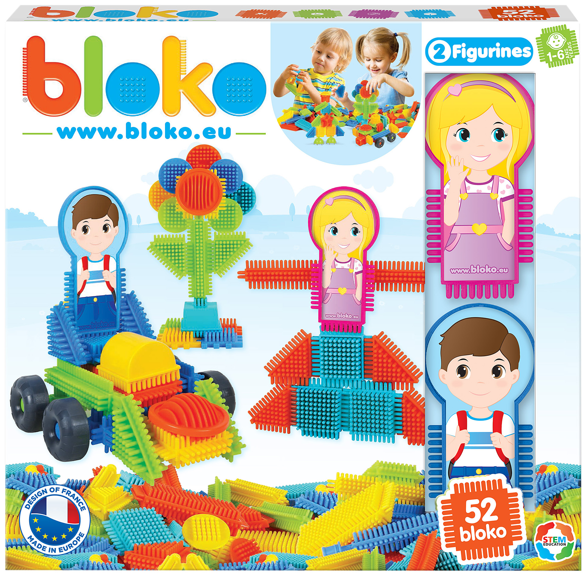 фото Игольчатый конструктор "bloko". 50 деталей + 2 человечка (семья)