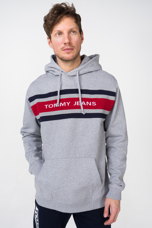 фото Толстовка мужская tommy jeans dm0dm05535 серая xl