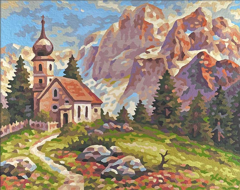 

Картина по номерам Schipper Церковь в Доломитах, 24x30, Церковь в доломитах