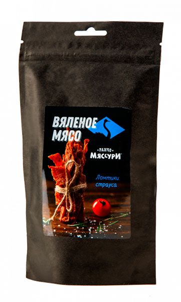 Вяленое мясо Мяссури ломтики страуса 50 г