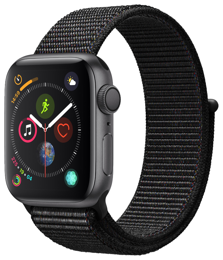 фото Смарт-часы apple watch series 4 40mm space grey with black sport loop (mu672ru/a)