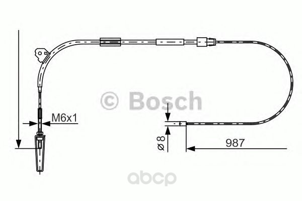 фото Трос cтояночного тормоза bosch 1987477960 правый