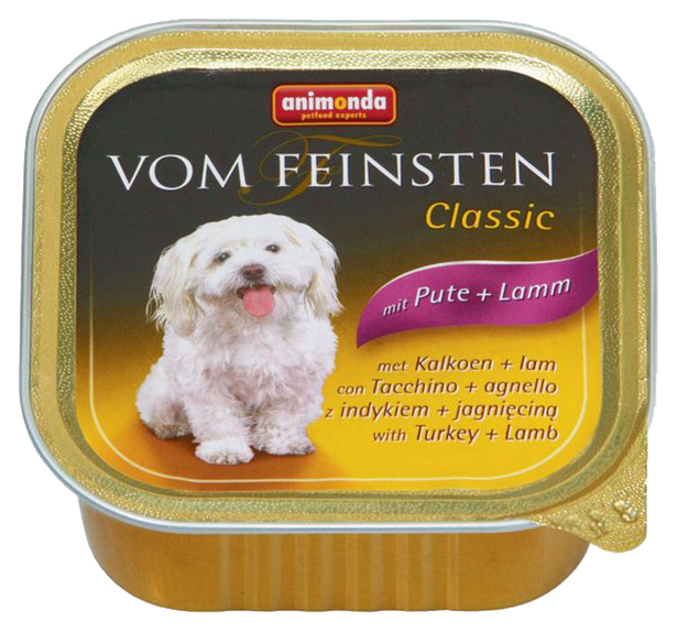 

Консервы для собак Animonda Vom Feinsten Classic, индейка, ягненок, 150г, Vom Feinsten Classic