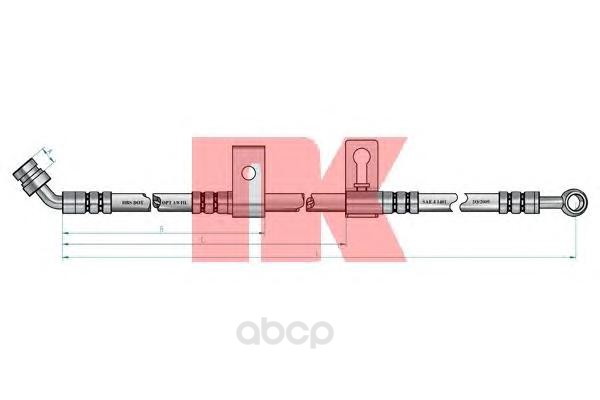 фото Шланг тормозной системы nk 853511 передний правый