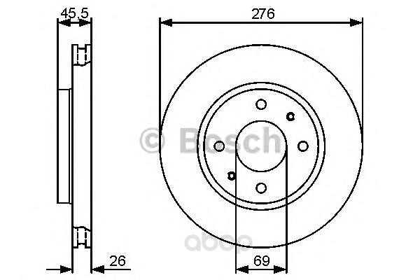 

Тормозной диск Bosch передний для Mitsubishi Galant VI 1996-2004, Lancer 2003 0986479471