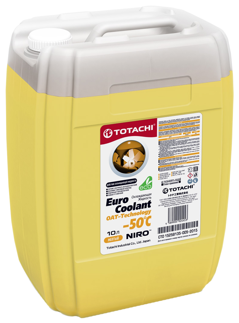 

Охлаждающая жидкость TOTACHI NIRO EURO COOLANT OAT - Technology -50 C, 10л, Охлаждающая жидкость NIRO EURO COOLANT OAT - Technology -50 C, 10л