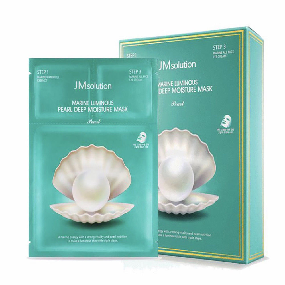 Маска для лица JM SOLUTION Marine Luminous Pearl Deep Moisture Mask 10 шт глубоко увлажняющий тонер jm solution marine luminous pearl moisture toner xl 600 мл