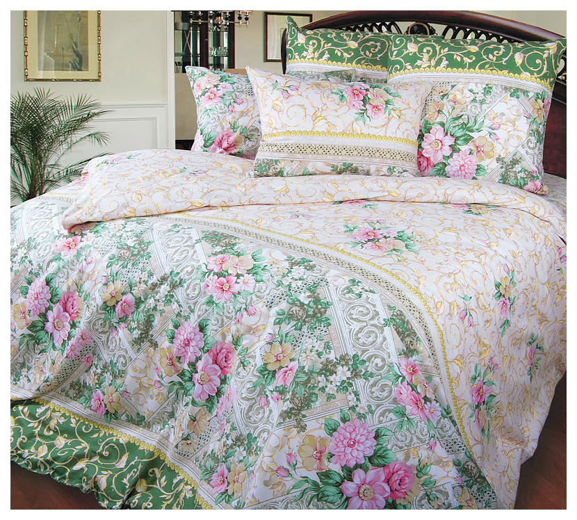 фото Постельное белье "римский дворик 1" 2-спальное с европростыней текс-дизайн