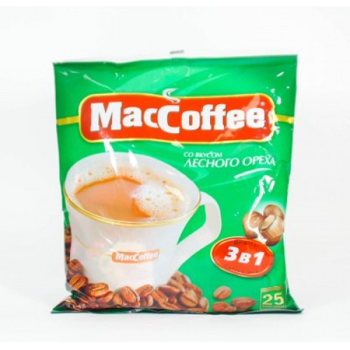 

Кофейный напиток растворимый MacCoffee Лесной орех 3в1 1,25 г х 10 шт.