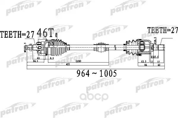 

Приводной вал PATRON PDS0491