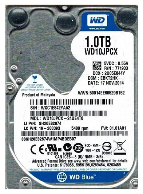 фото Внутренний жесткий диск western digital 1tb (wd10jpcx)