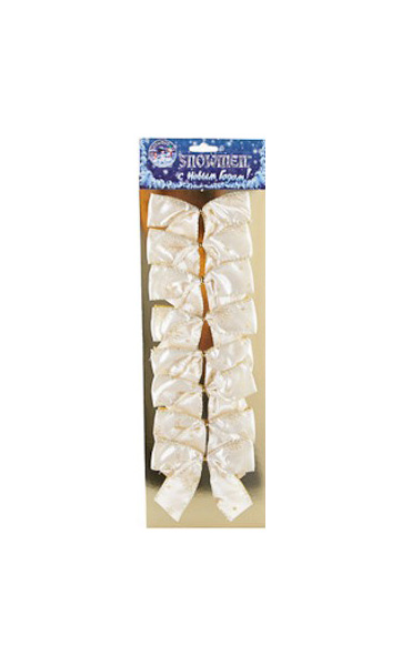 

Бант на ель Snowmen с каймой beige 8 шт. бежевый, Бант с каймой