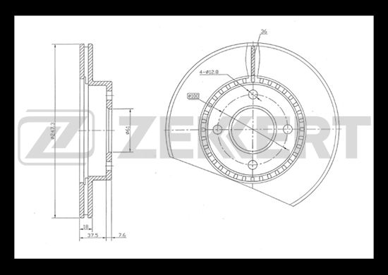 фото Тормозной диск zekkert bs-5227