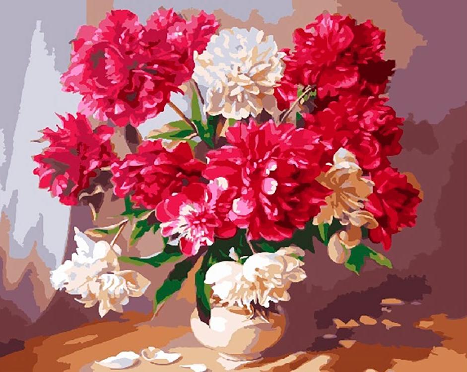 

Картина по номерам Paintboy Пионы в вазе, 40x50 см, Пионы в вазе