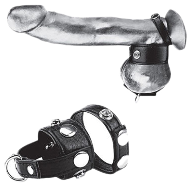 фото Утяжка на пенис blueline cock ring with 1.5 ball stretcher and optional weight ring