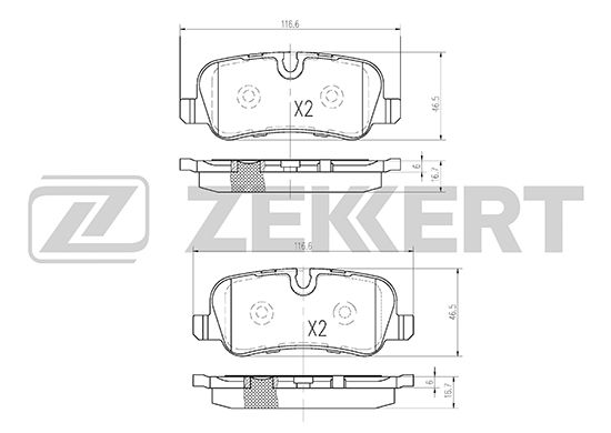 фото Комплект тормозных колодок, дисковый тормоз zekkert bs-1272