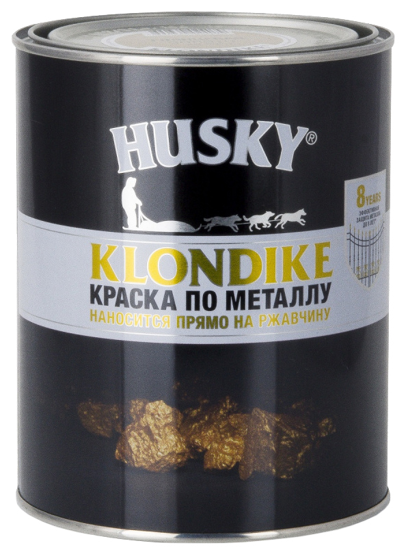 фото Краски по металлу husky klondike с молотковым эффектом черная 0,9л