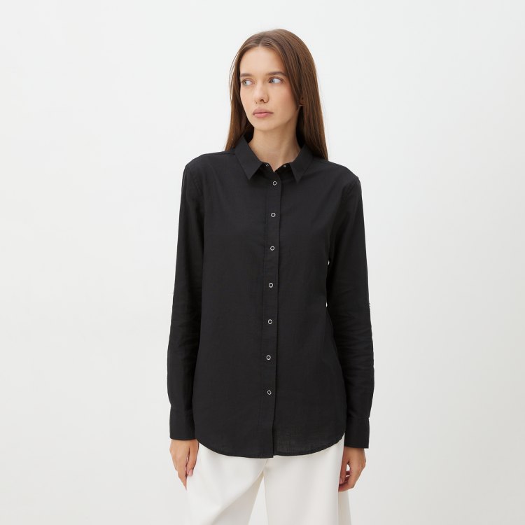 

Рубашка женская Maison David BLN923-1 черная M, Черный, BLN923-1