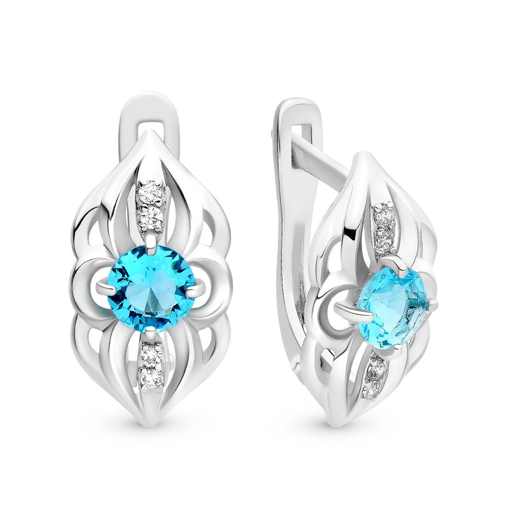 

Серьги из серебра с ювелирным кристаллом 585Gold 702005604, 702005604