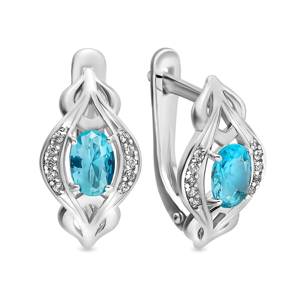 

Серьги из серебра с ювелирным кристаллом 585Gold 702005606, 702005606