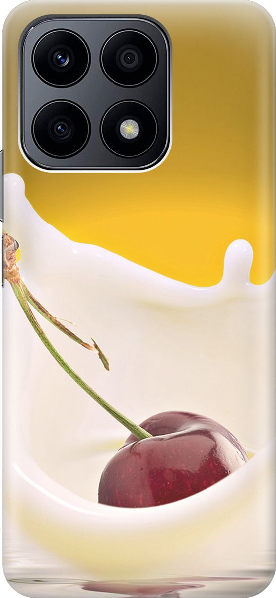 

Силиконовый чехол на Honor X8a с принтом "Ягода в молоке", Белый;желтый, 158876