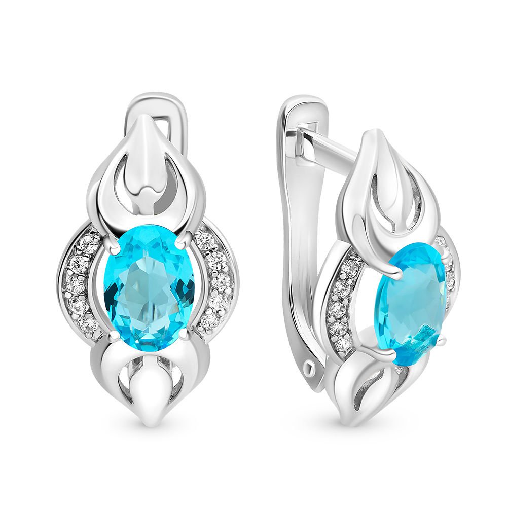 

Серьги из серебра с ювелирным кристаллом 585Gold 702005616, 702005616